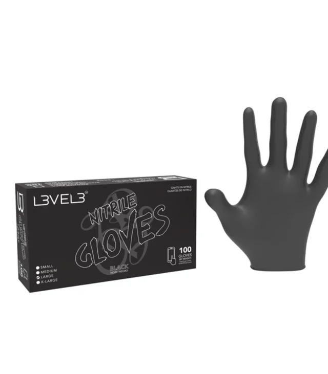 Level 3 Nitrile Gloves 100 Pcs - Black [M]